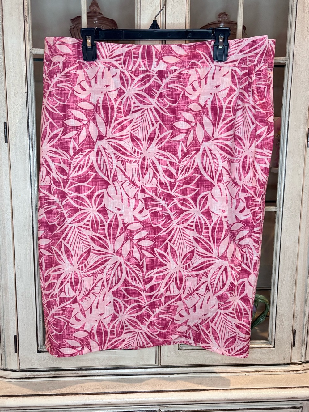 EUC Rip Skirt Brand Wrap Skirt in  Pink Tropical pattern